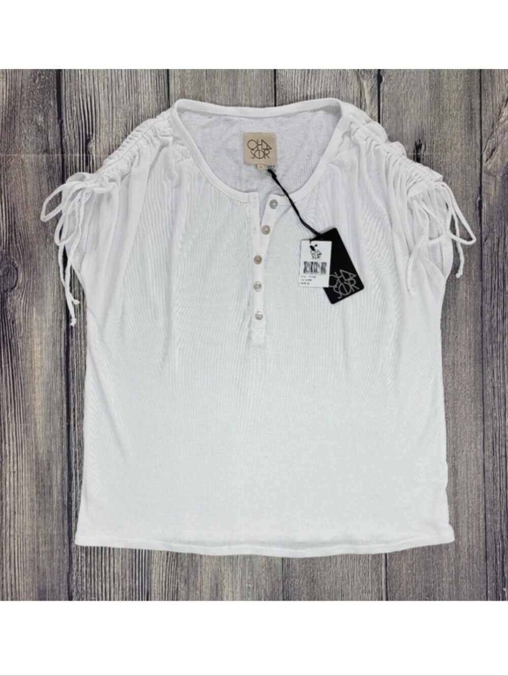 Chaser NWT Oversized Cinched Shoulder Dolman Ribbed Top
